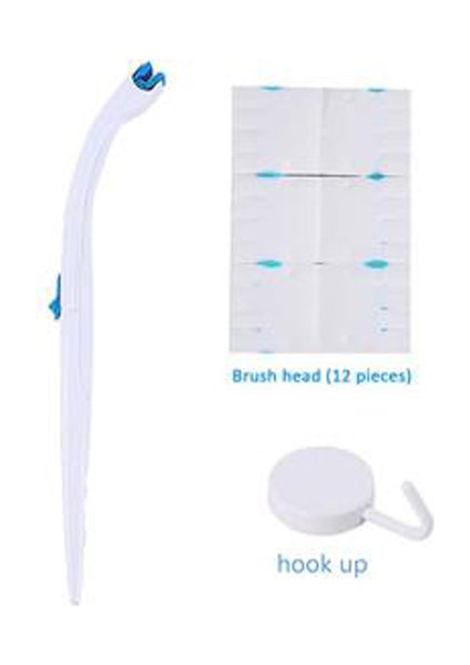 Tek Kullanımlık Tuvalet Temizleyici Fırça Banyo Temizleyici Kolu + Askılı + 12 Cımbız Scrubber Fırça ile Dolum Temizleme Aracı Tuvalet Fırçası Tutucular (Yurt Dışından)