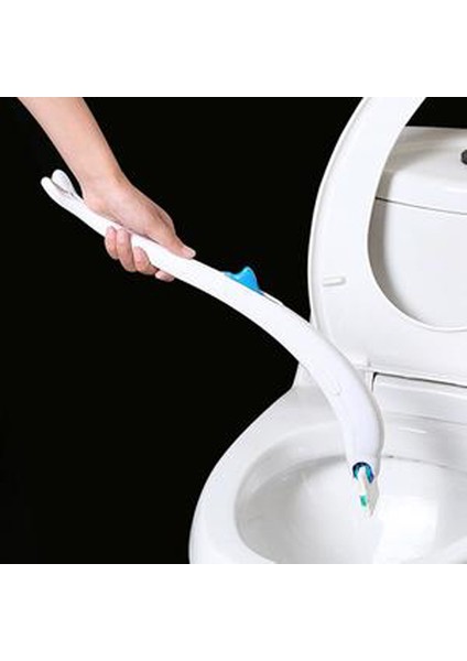 Tek Kullanımlık Tuvalet Temizleyici Fırça Banyo Temizleyici Kolu + Askılı + 12 Cımbız Scrubber Fırça ile Dolum Temizleme Aracı Tuvalet Fırçası Tutucular (Yurt Dışından)