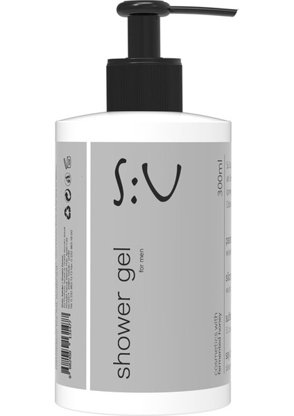 Shower Gel Men 300 ml - Duş Jeli Erkek Tuz Paraben Silikon Sles / Sls içermez