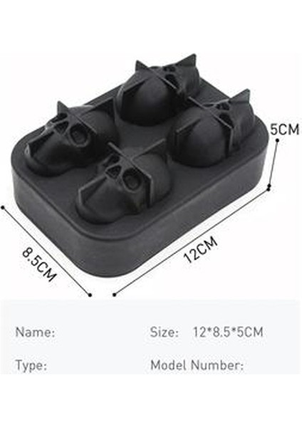 3D Kafatası Buz Küpü Tepsi Silikon Kalıp 4 Kavite Bpa Ücretsiz Buz Yapımı Dıy Kalıp Mutfak Bar Buz Makinesi Iskelet Buz Kalıp | Dondurma Makineleri 12 * 8.5 * 5 Cm (Yurt Dışından)
