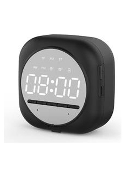 Dijital Çalar Saat Taşınabilir Bluetooth Hoparlör LED Ayna Gece Lambası Hoparlör Mp3 Çalar Desteği Tf Kart Subwoofer Hoparlör | Taşınabilir Hoparlörler Siyah (Yurt Dışından)