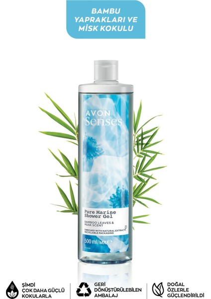Senses Frambuaz Frenk Üzümü Bambu Yaprağı Misk Armut Paçuli ve Ravent Orman Kokulu Duş Jeli Paketi 4 x 500 Ml.