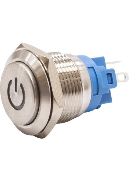 19A-G1Z-C 19MM Çıkık Anahtarlı Işıklı Power Metal Buton - Yeşil