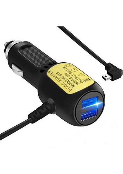 Navigasyon Araç Şarj Adaptörü ve Çift Çıkışlı USB 5V1A -5V2.5A