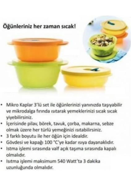 Mikro Kaplar Set 1-1.5-2 Lt Mikrodalga Fırın Için Tkaz Hsgl