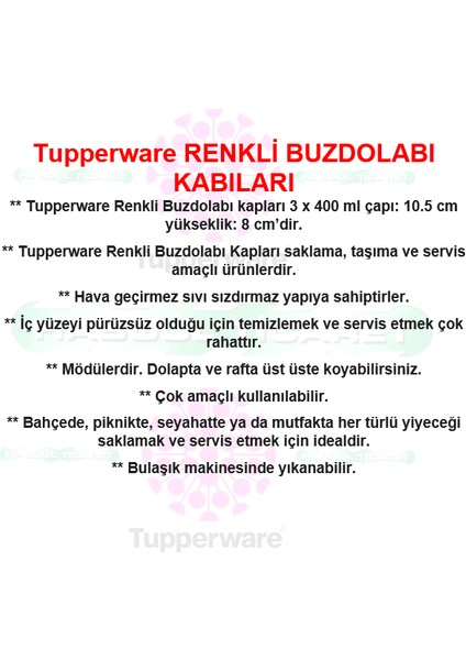 Buzdolabı Kapları Renkli 3X400 ml Mama Saklama Kabı Hsgl modelleri