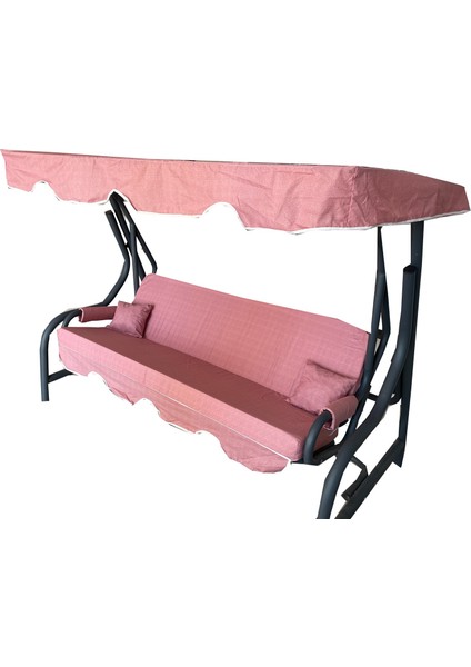 3 Kişilik Salıncak Minderi Süngersiz Kılıfı Gül Kurusu Bahçe Minderi fiyatları