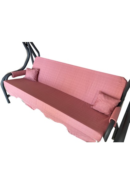 3 Kişilik Salıncak Minderi Süngersiz Kılıfı Gül Kurusu Bahçe Minderi modelleri