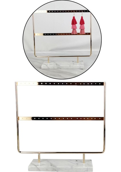 Minimalist Mermer Taban Takı Kulesi Raf Organizatör Küpe Ekran Standı 2 Tier Beyaz Baz (Yurt Dışından) modelleri