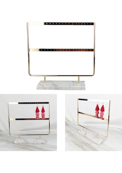 Minimalist Mermer Taban Takı Kulesi Raf Organizatör Küpe Ekran Standı 2 Tier Beyaz Baz (Yurt Dışından) fırsatları