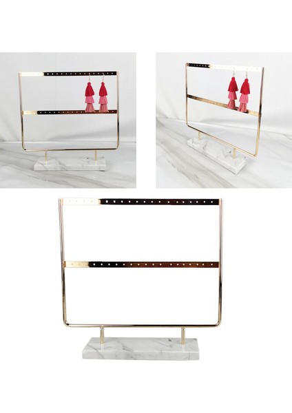 Minimalist Mermer Taban Takı Kulesi Raf Organizatör Küpe Ekran Standı 2 Tier Beyaz Baz (Yurt Dışından) indirimleri