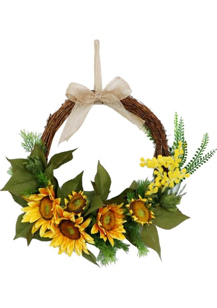 15 '' Yapay Ayçiçeği Çelenkleri Sarı Ayçiçeği ve Yeşil ile Çiçek Çelenk (Yurt Dışından) fırsatları