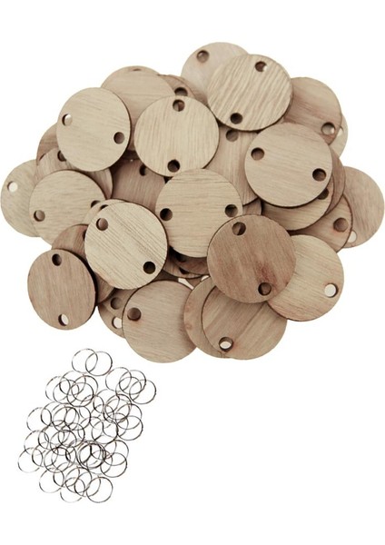 50PCS Kalp / Yuvarlak Ahşap Diskler Seti - 2. Tur, Tarif Edildiği Gibi (Yurt Dışından)