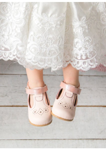 %100 El Yapımı-Ortopedik Pudra Kız Çocuk Ilk Adım Ayakkabısı-El Yapımı fiyatları