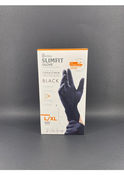 Flex Slımfıt Glova Black 100 Lü