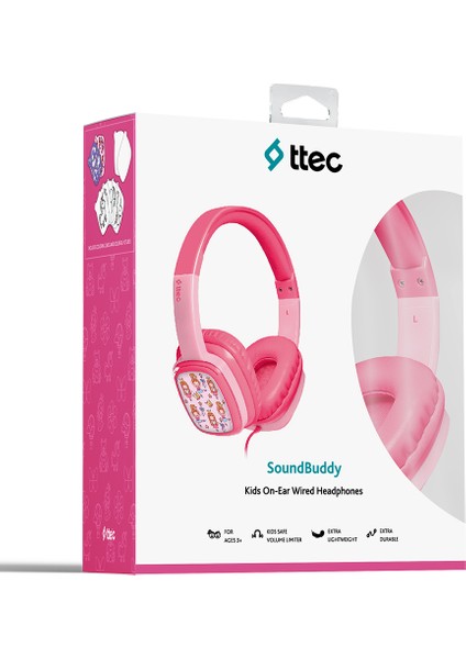 Soundbuddy Boyama Kartlı Çocuk Kulaklığı Pembe