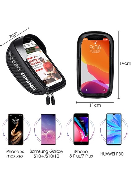 Bisiklet Gidon Telefon Çantası Yansıtıcı Ön Çerçeve Çantası (Yurt Dışından)