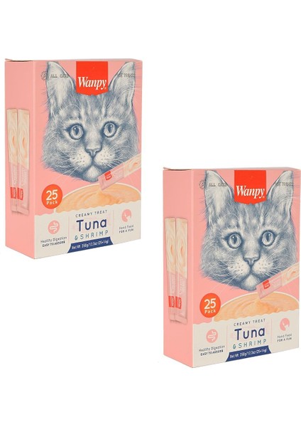 Kedi Ödül Çubuğu Sıvı Ton Balıklı ve Karideli 25 Adet 14 gr (2 Adet)