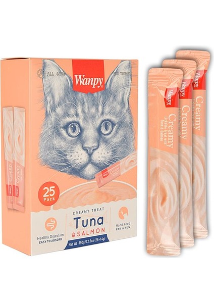 Kedi Ödül Çubuğu Sıvı Ton Balığı ve Somonlu 25 Adet 14 gr (2 Adet)
