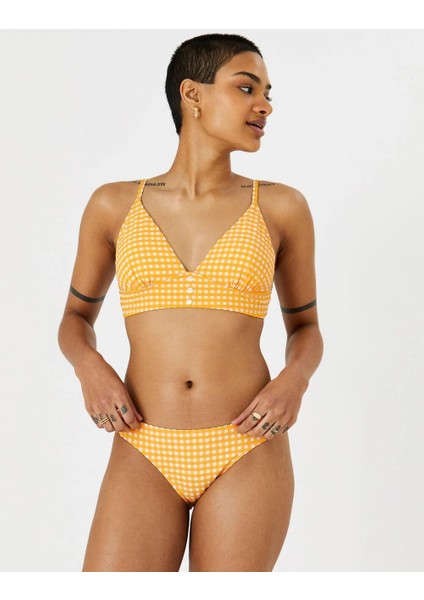 Turuncu Pötikareli Düğmeli Crop Üst Turuncu fiyatları