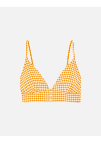 Turuncu Pötikareli Düğmeli Crop Üst Turuncu fırsatları