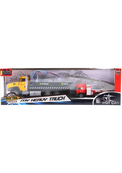 Die Cast Çek Bırak Vinçli Kurtarıcı ve Merdivenli Itfaiye Aracı