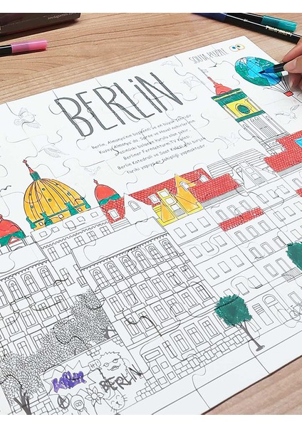 Puzzle Berlin'i Boya 54 Parça Boyama Puzzle (EBAT:33X48CM) fiyatları