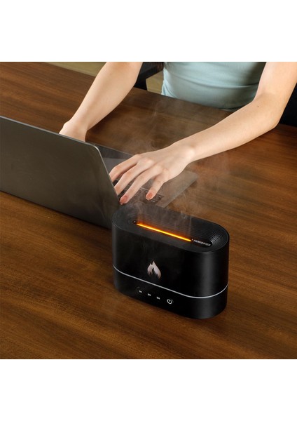 Hava Nemlendirici Otomatik Kapatma 3D Alev USB Bebekler Için Kreş Yoga Yatak Odası Siyah (Yurt Dışından) fiyatları