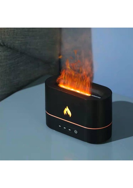 Hava Nemlendirici Otomatik Kapatma 3D Alev USB Bebekler Için Kreş Yoga Yatak Odası Siyah (Yurt Dışından) modelleri