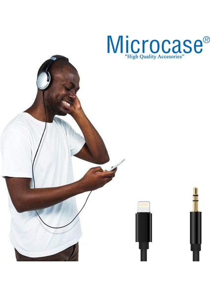 iPhone Uyumlu iPad Lightning To 3.5 mm Aux Çevirici Kablo 1 Metre Siyah - AL2959