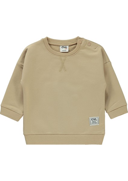 Erkek Bebek Sweatshirt 6-18 Ay Sütlü Kahve