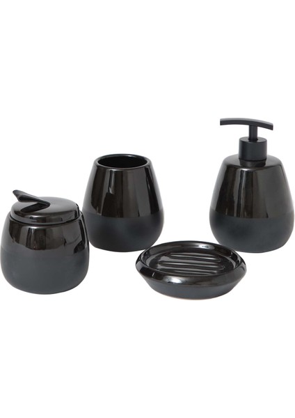 Karaca Home Black 4 Parça Banyo Seti