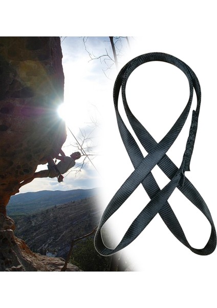 Salıncak Dağcılık Koşucular Için Tırmanma Sling Runner Kayış Yardımcı Kablosu 60 cm Siyah (Yurt Dışından)