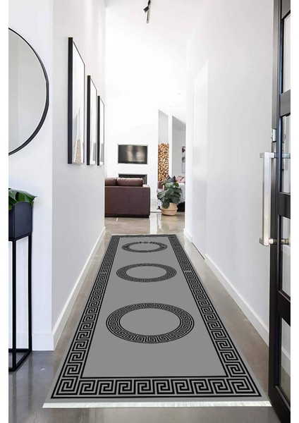 Dijital Baskılı Kaymaz Taban Yıkanabilir Modern Desenli Koridor Halısı Yolluk NHU-HS-422