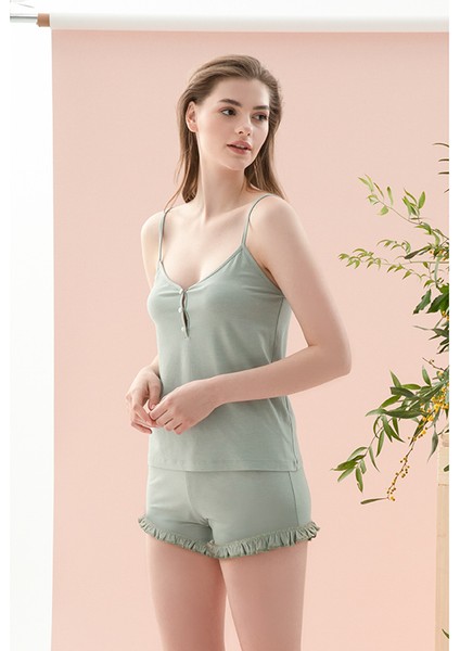 Pure Basic Viskon Kadın Pijama Takımı L Mint