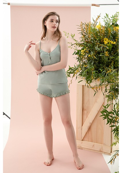 Pure Basic Viskon Kadın Pijama Takımı L Mint modelleri