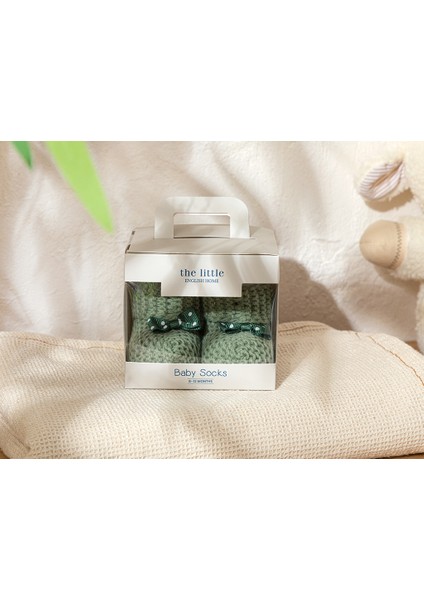 Soft Triko Fiyonklu Bebe Çorap 6-12 Ay Yeşil modelleri
