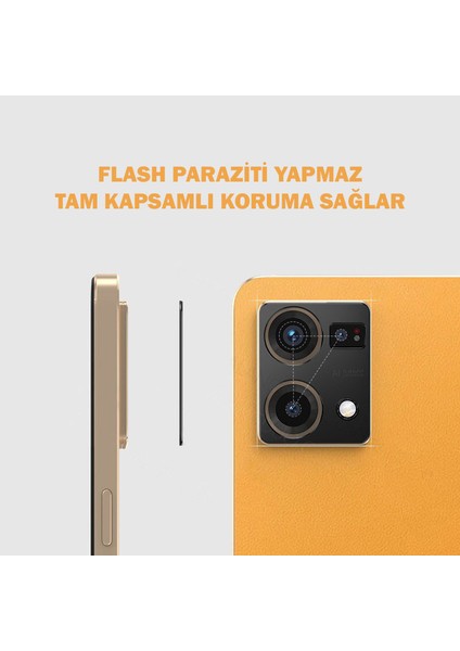 Oppo Reno 7 3D Kamera Lens Koruyucu Tam Kaplayan Temperli Cam Ultra Ince Kavisli Kenar Tasarımı