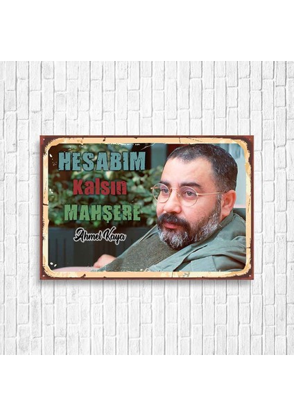 Ahmet Kaya Retro Ahşap Poster