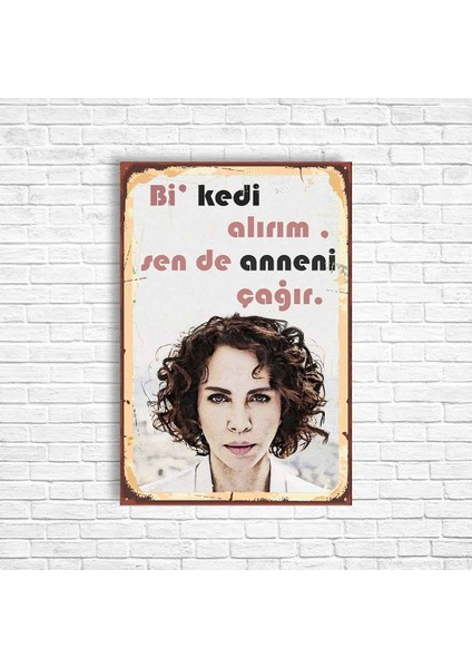 Sertap Erener Retro Ahşap Poster