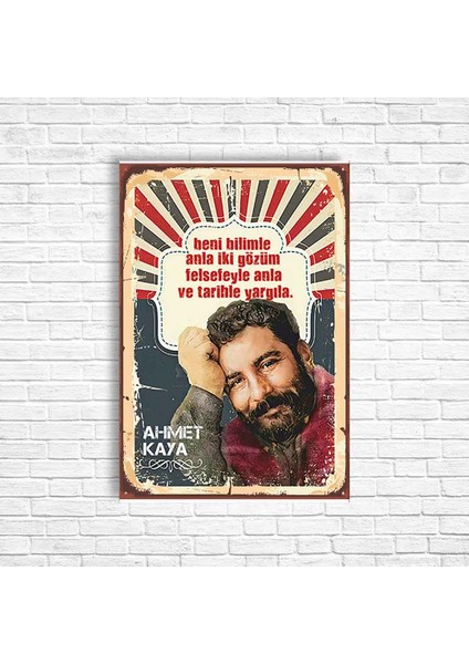 Ahmet Kaya Retro Ahşap Poster
