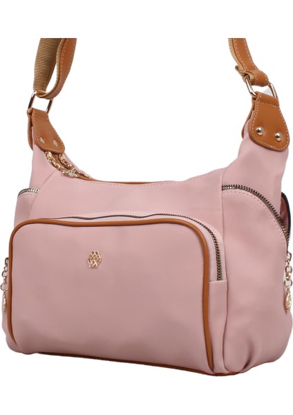 1398 Pudra Taba Suni Deri Bayan Çapraz Omuz Çantası