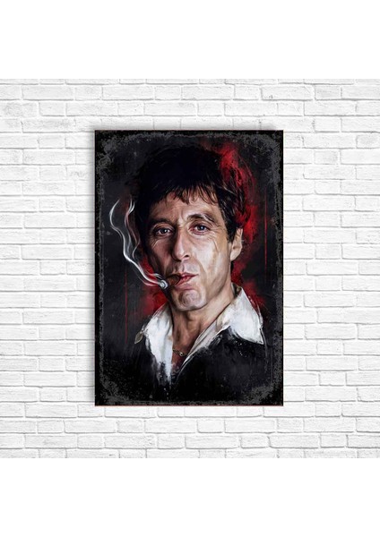 Al Pacino Scarface Retro Ahşap Poster