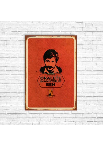 Trend Poster Behzat Ç. Retro Ahşap Poster