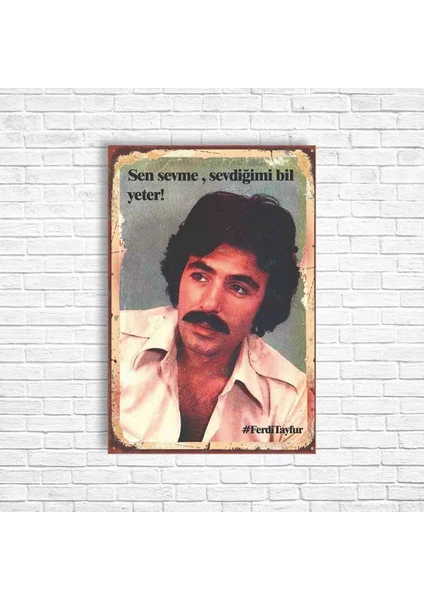 Trend Poster Ferdi Tayfur Retro Ahşap Poster