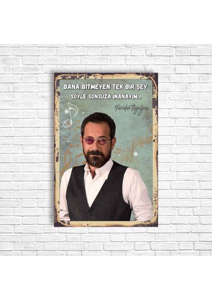 Feridun Düzağaç Retro Ahşap Poster