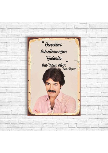 Ferdi Tayfur Retro Ahşap Poster