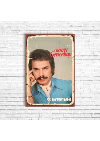 Orhan Gencebay Retro Ahşap Poster