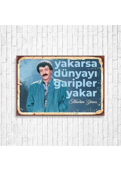 Müslüm Gürses Retro Ahşap Poster