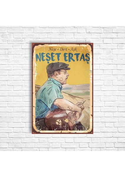 Neşet Ertaş Retro Ahşap Poster